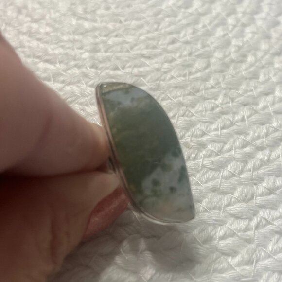 Natural TREE AGATE Handmade Sterling 925 Ring Size 9.75 #911D - Picture 2 of 3